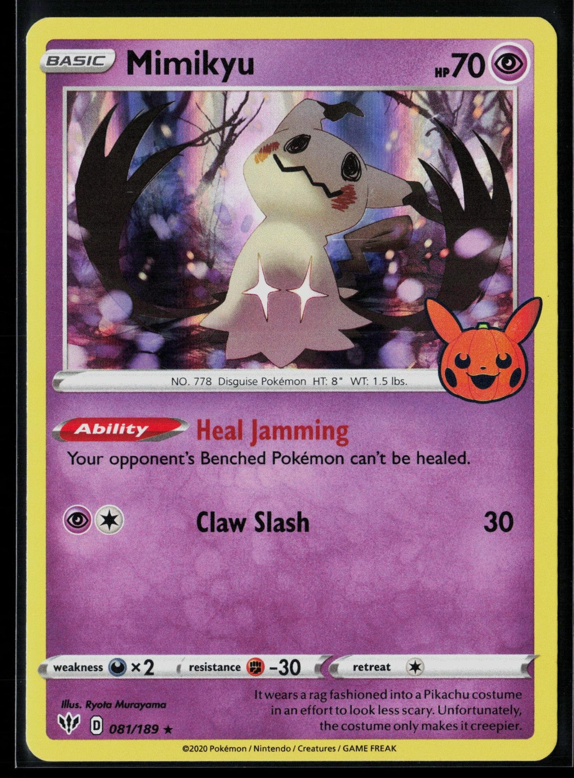 Mimikyu 081/189 Promo Trick or Trade BOOster Holofoil Pokemon NM Ryota Murayama