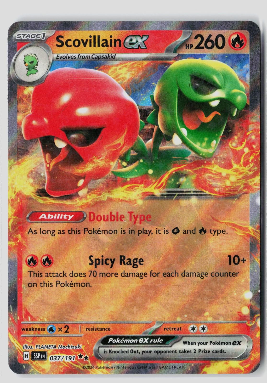 Scovillain ex 037/191 Double Rare Surging Sparks Holo Pokemon NM
