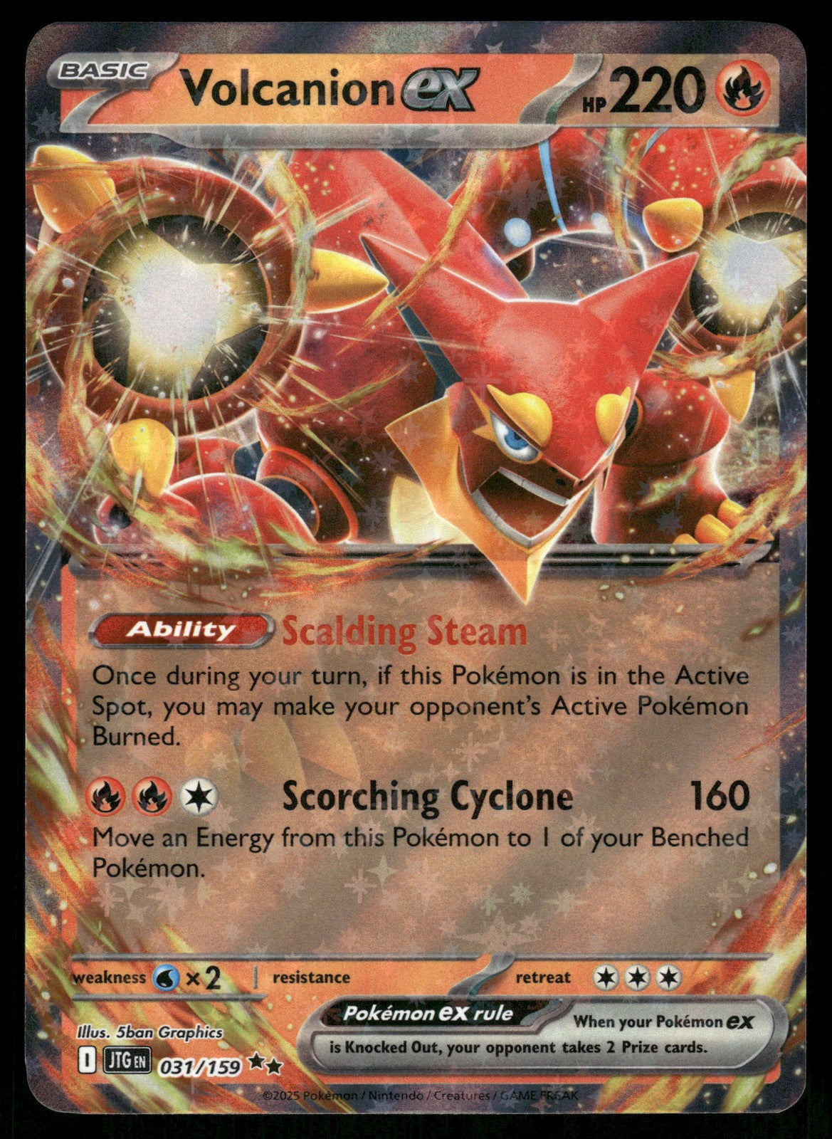 Volcanion ex 031/159 Double Rare Journey Together Pokemon NM 5ban Graphics