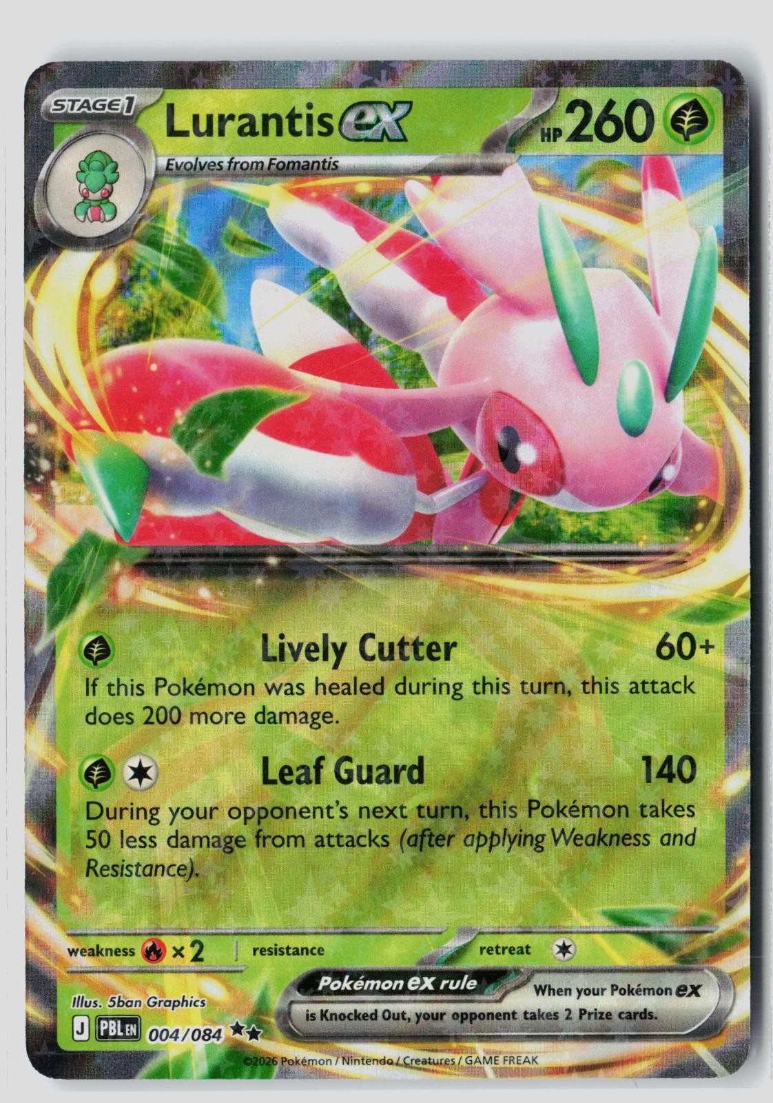 Lurantis ex 004/084 Pitch Black Pokemon Holo NM
