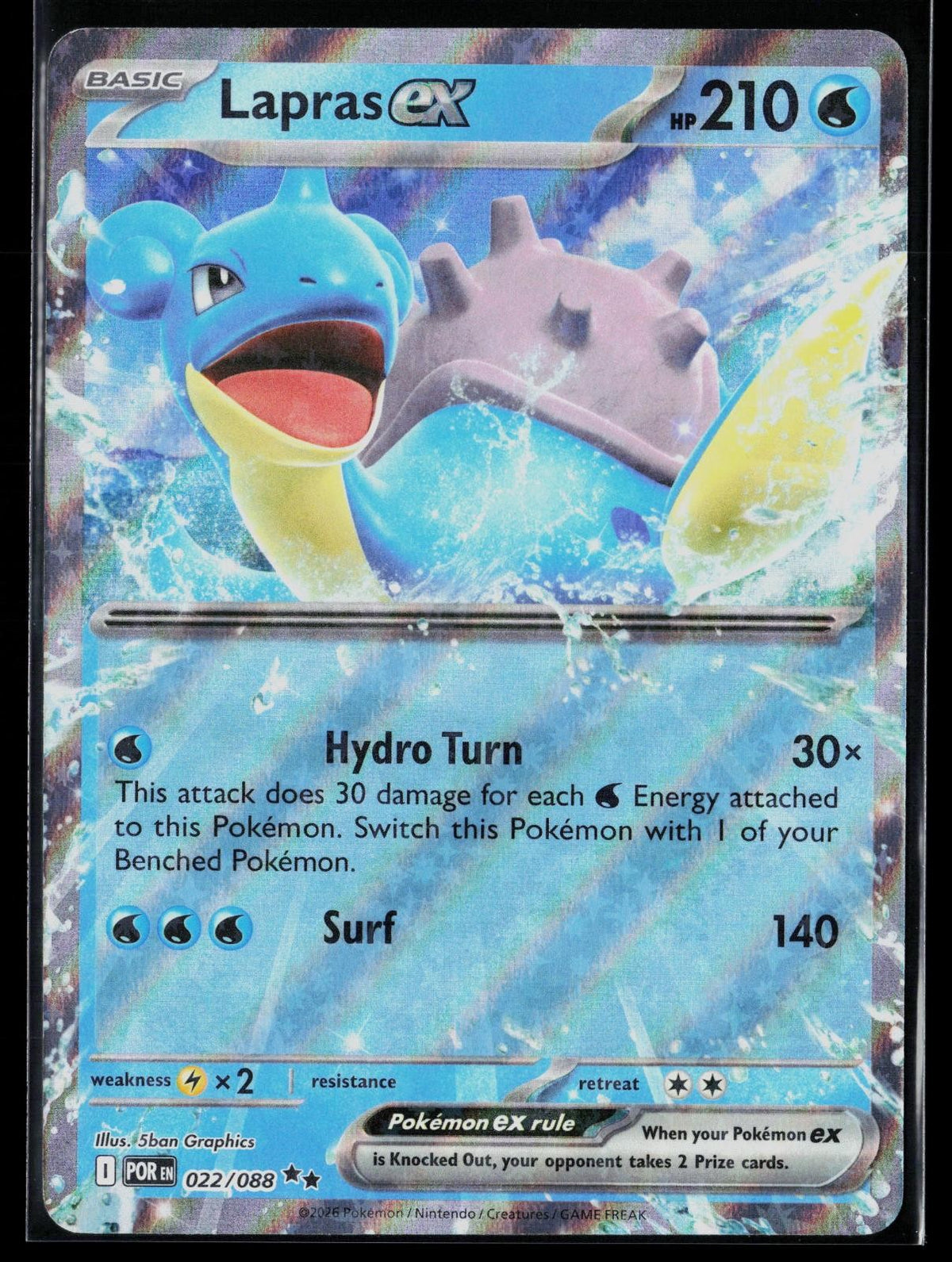 Lapras ex 022/088 Double Rare Perfect Order Pokemon NM 5ban Graphics