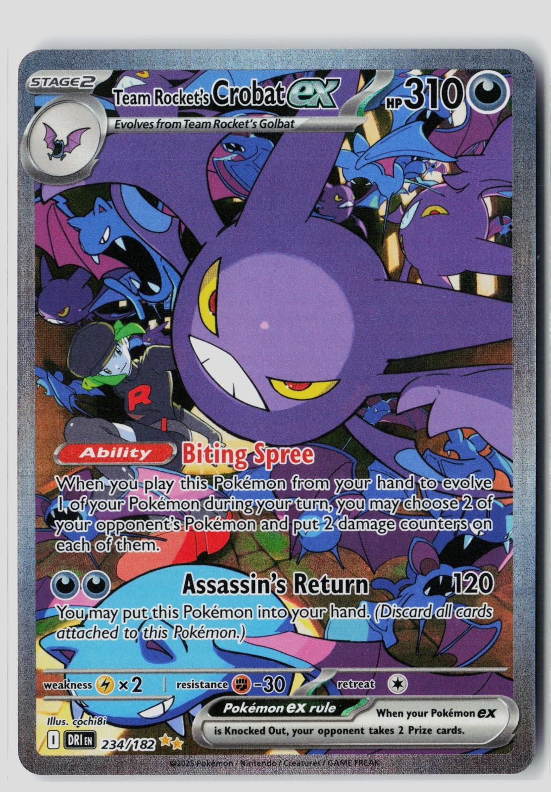 Team Rocket's Crobat ex 234/182 SIR Destined Rivals Pokemon