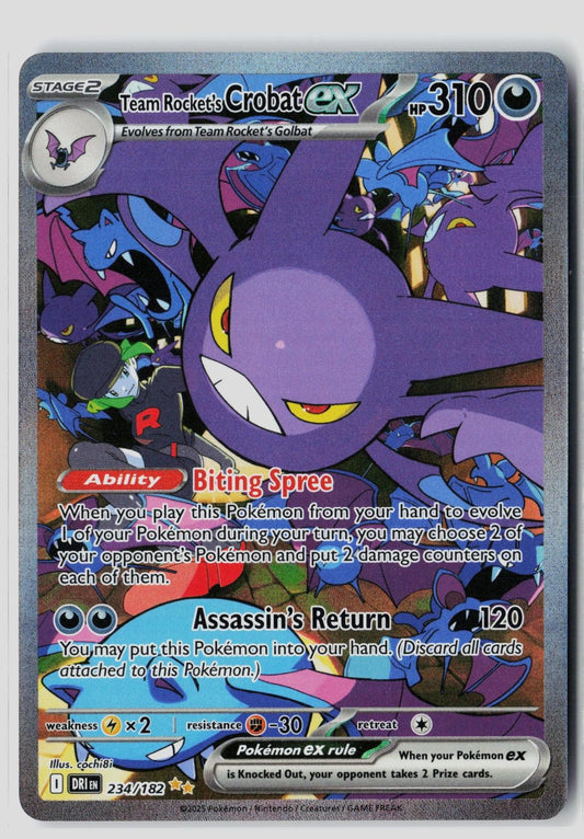 Team Rocket's Crobat ex 234/182 SIR Destined Rivals Pokemon