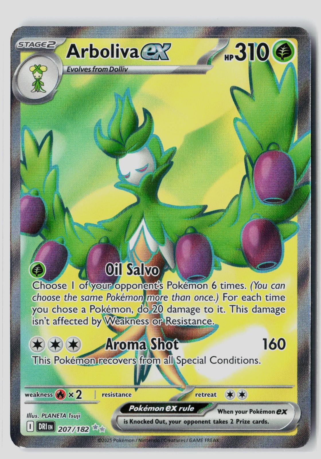 Arboliva ex 207/182 Ultra Rare Destined Rivals Pokemon PLANETA Tsuji