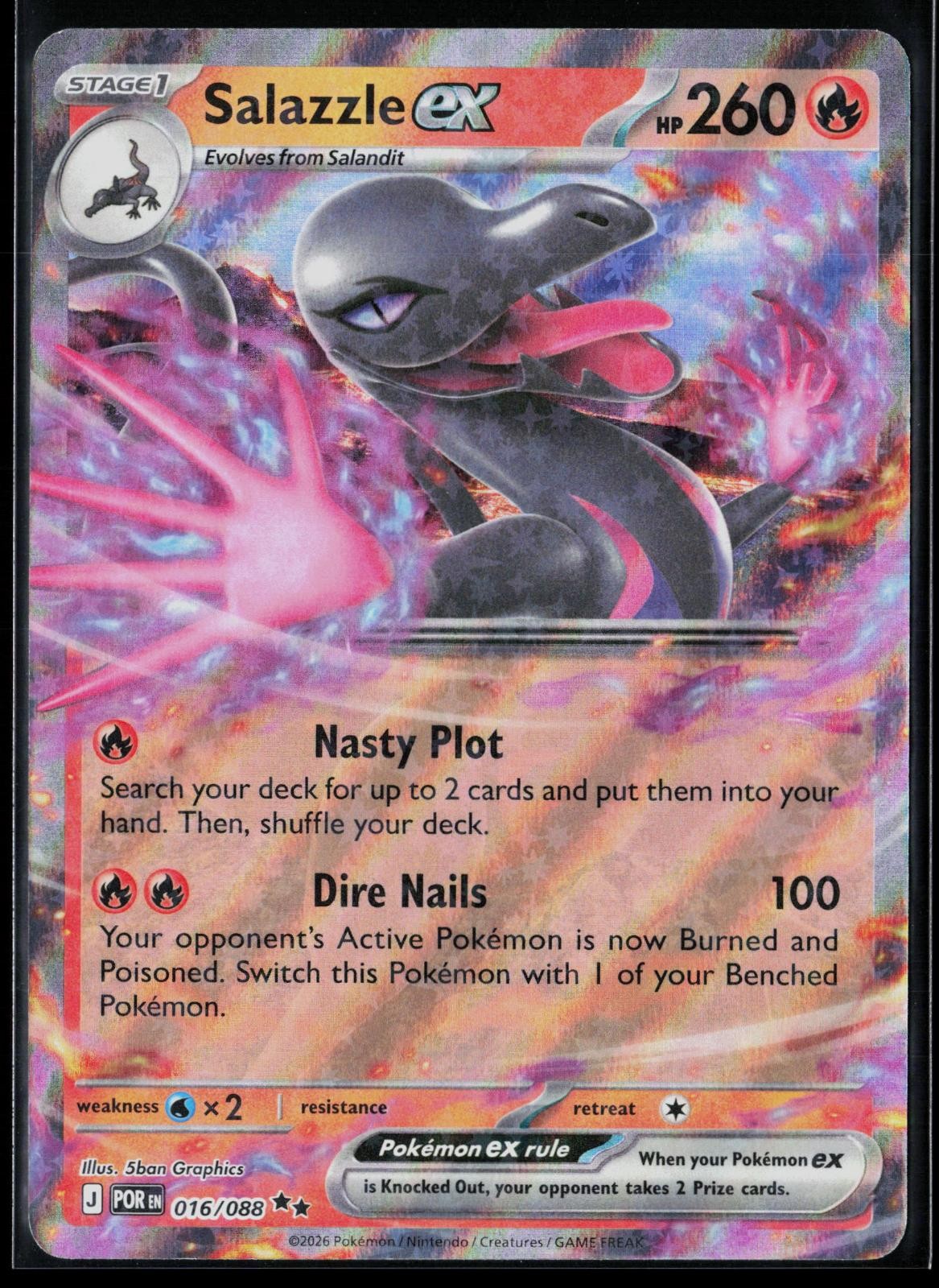 Salazzle ex 016/088 Double Rare Perfect Order Pokemon NM 5ban Graphics