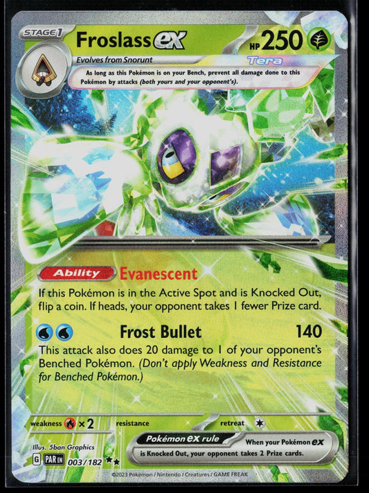 Froslass ex 003/182 Double Rare Paradox Rift Pokemon NM 5ban Graphics