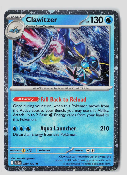 Clawitzer (Cosmos Holo) 038/132 Rare Pokemon NM Anesaki Dynamic
