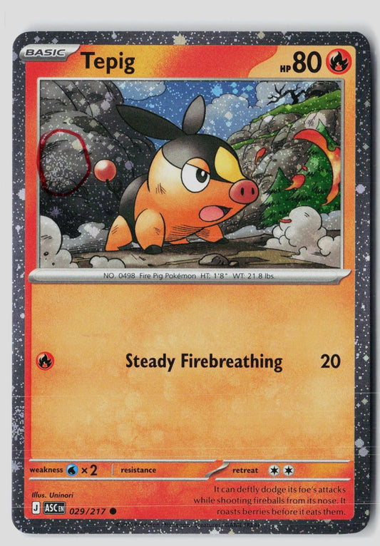 Tepig (Cosmos Holo) 029/217 Common Pokemon NM Uninori