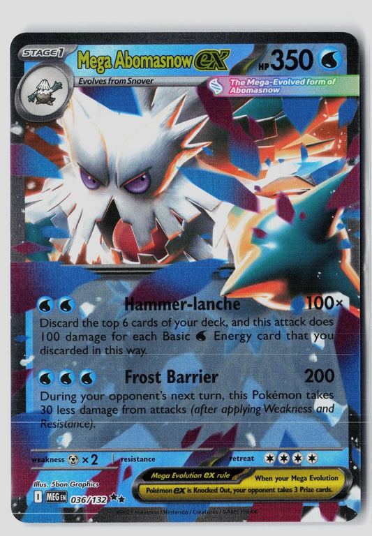 Mega Abomasnow ex 036/132 Double Rare Mega Evolution Pokemon NM 5ban Graphics