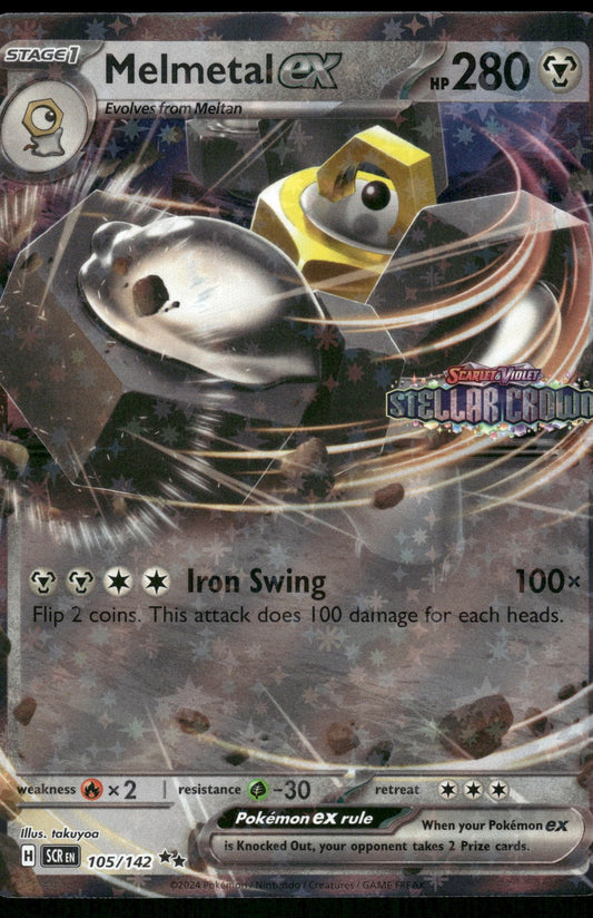 Melmetal ex (Stellar Crown Stamped) 105/142 Double Rare Stellar Crown Pokemon NM