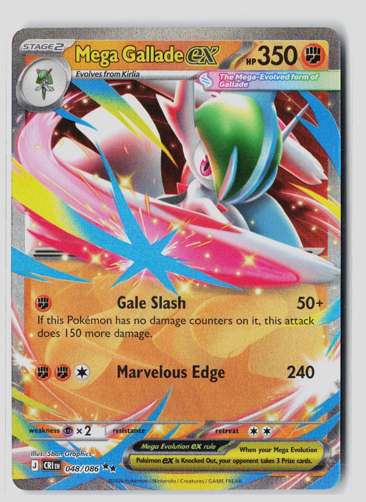 Mega Gallade ex 048/086 Double Rare Chaos Rising Holo Pokemon NM 5ban Graphics