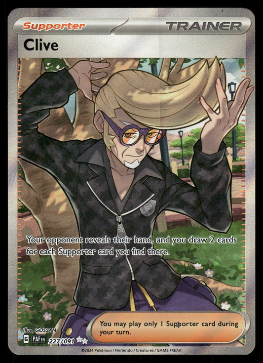 Clive 227/091 Ultra Rare Paldean Fates Pokemon NM GOSSAN