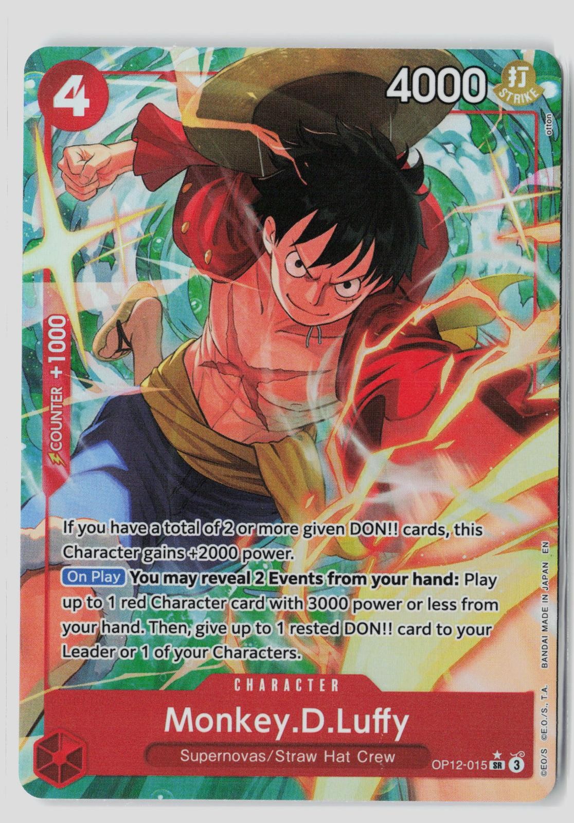 Monkey.D.Luffy (Alternate Art) OP12-015 SR Legacy of the Master One Piece NM