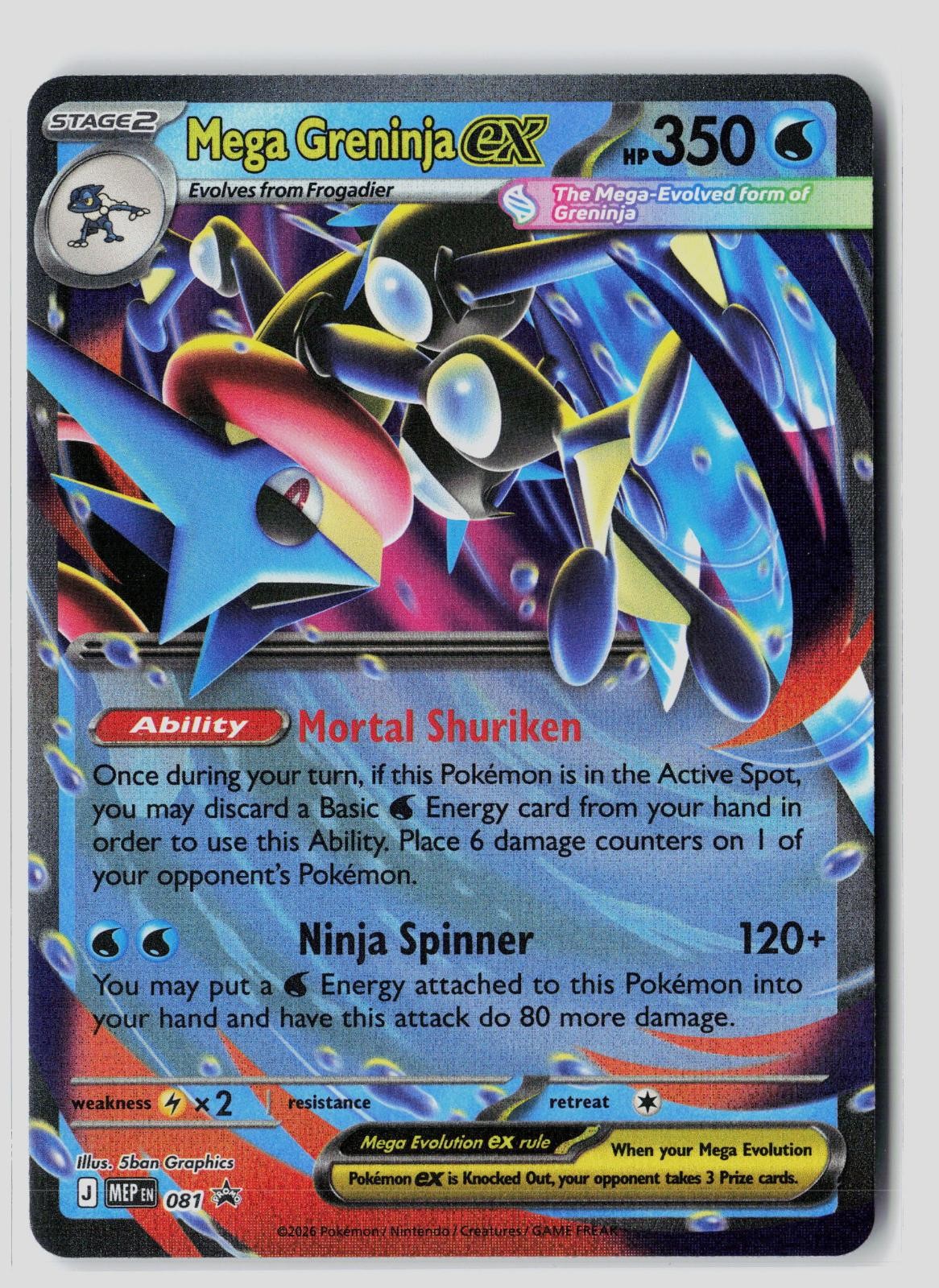 Mega Greninja ex 081 Promo Mega Evolution Holo Pokemon NM takuyoa