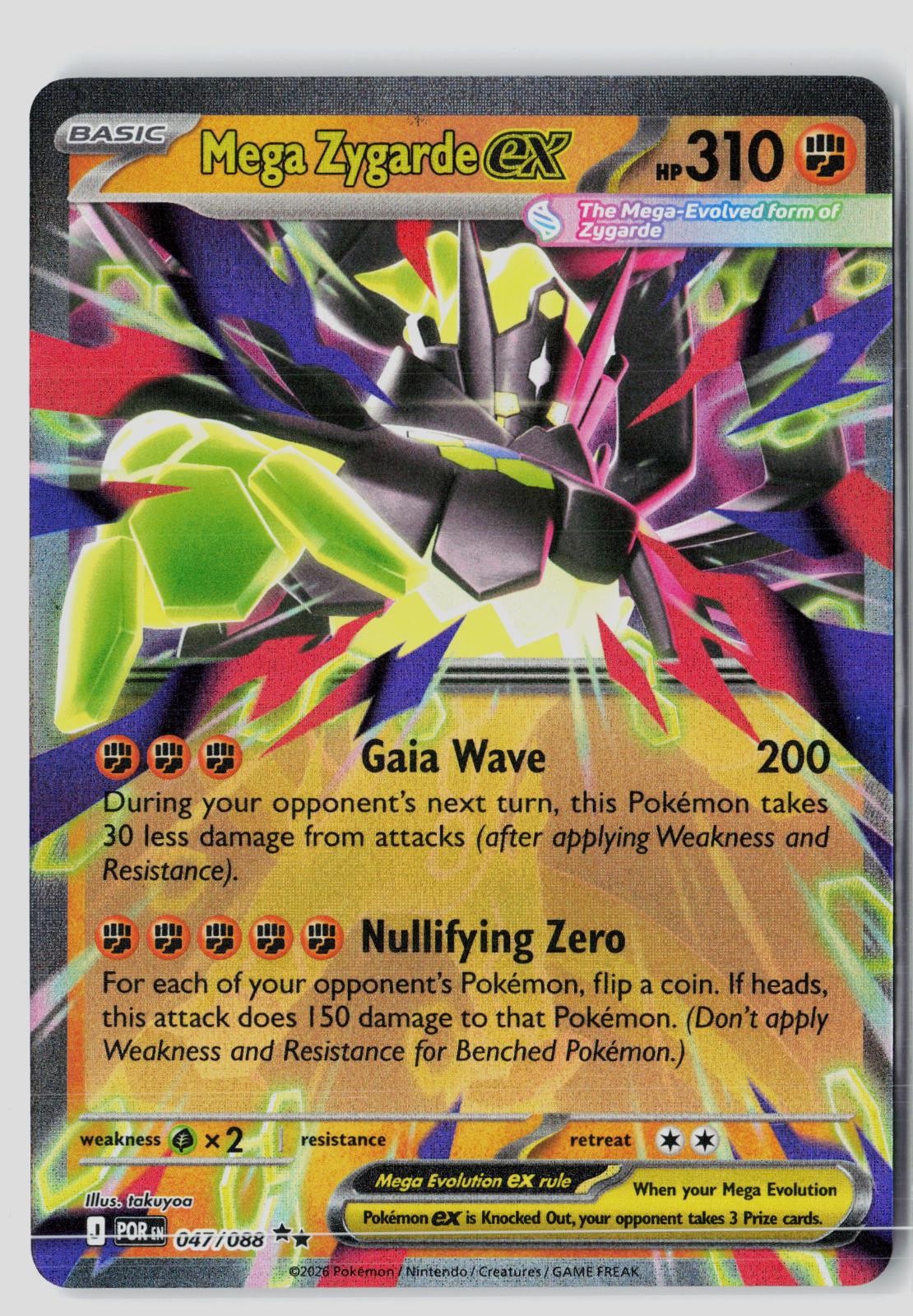 Mega Zygarde ex 047/088 Double Rare Perfect Order Pokemon NM takuyoa