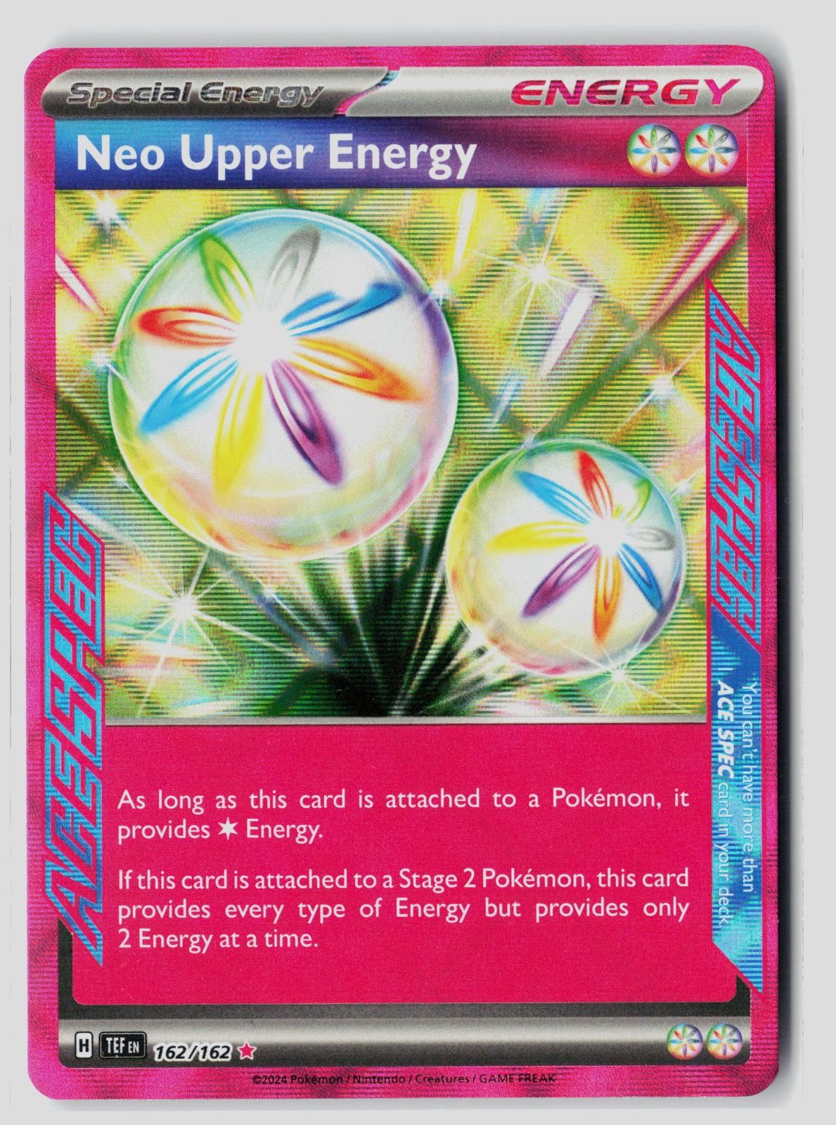 Neo Upper Energy 162/162 ACE SPEC Rare Temporal Forces Holo Pokemon NM