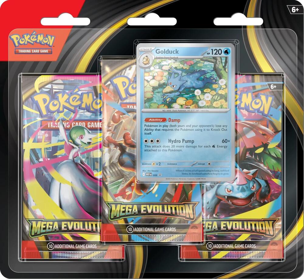 Pokémon TCG: Mega Evolution 3 Pack Blister [Golduck]